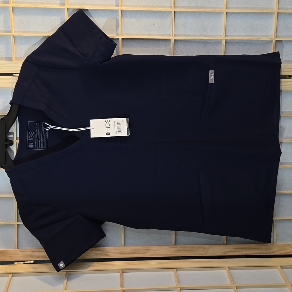 Figs Navy Scrub Top